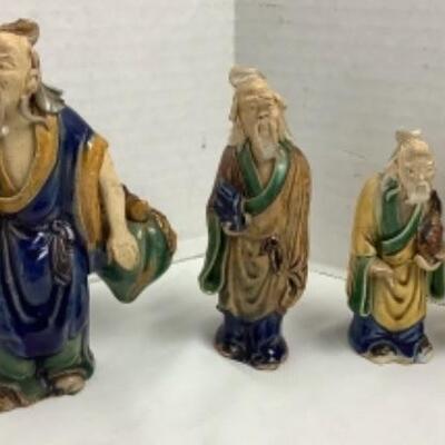 2170 Four Asian Mudmen Figurines 