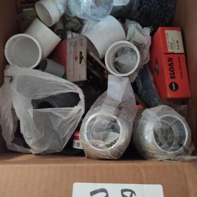  PVC plumbing parts, sweat solder kit, valve water valve, bracket, elbows, asstd parts as shown(40+ parts) , 