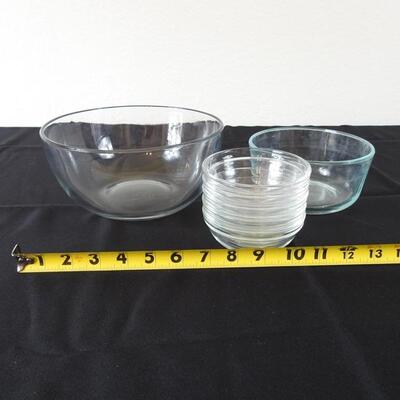 Glass serving bowls