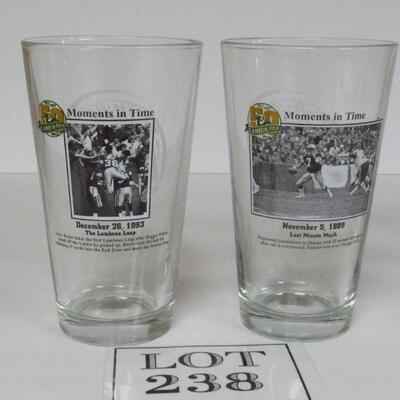 Green Bay Packers Complete Set of 6 Moments In Time Pint Glasses Super Condition
