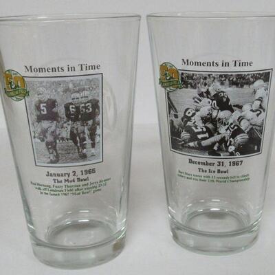 Green Bay Packers Complete Set of 6 Moments In Time Pint Glasses Super Condition