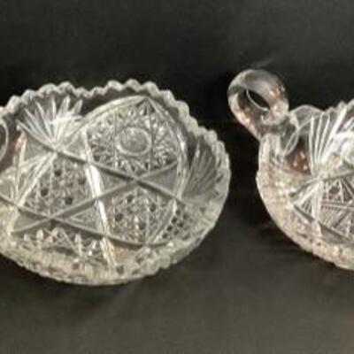 2173 Four Vintage Cut Glass Nappy Bowls