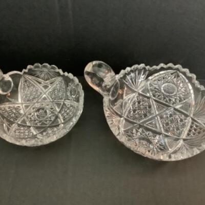 2173 Four Vintage Cut Glass Nappy Bowls