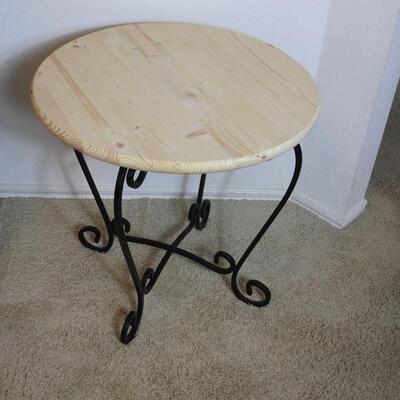Wrought iron, round side table