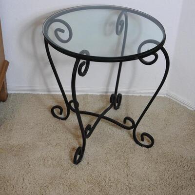 Wrought iron, round side table
