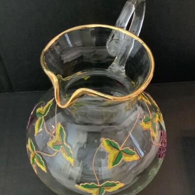 2176 Painted Glass Pitcher