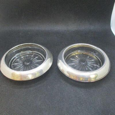 Lot 13 - Whiting Sterling Silver Crystal Coasters
