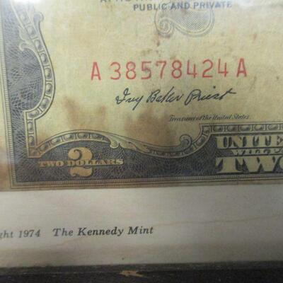 Lot 44 - Framed 1953 Red Seal $2 Bill