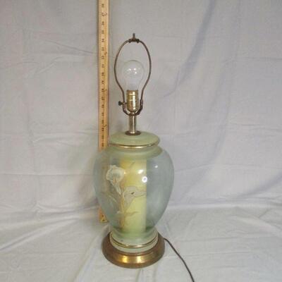 Lot 88 - Glass Base Lamp LOCAL PICK UP ONLY