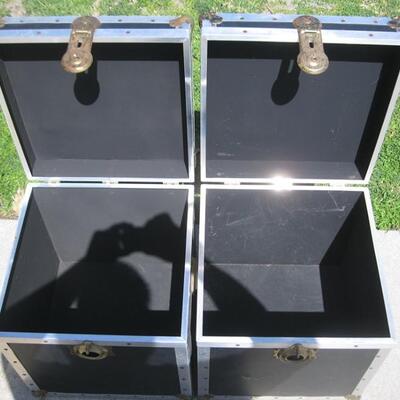 Lot 140 Pair Black 16" Square Storage Trunks
