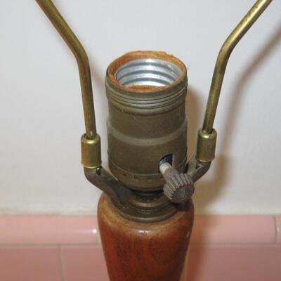Lot 144 MCM Brass & Wood 29" Table Lamp