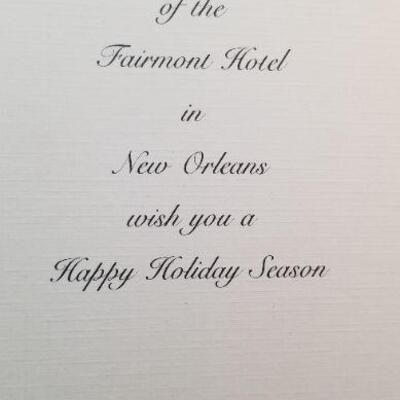 Lot #108  Vintage Sazerac (Fairmont Hotel New Orleans) menu - Christmas in America