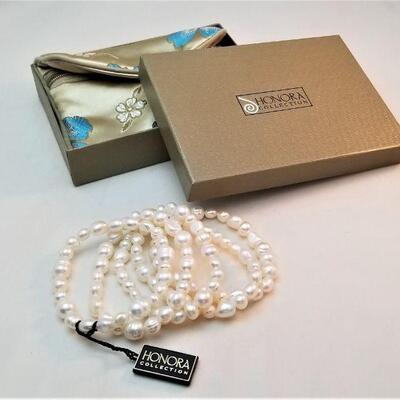 Lot #109  New in Box - set of Honora Natural Pearl Bracelets (5)