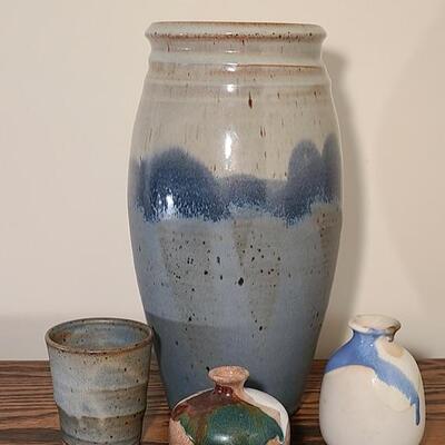 Lot 130 Wheaton Village Pottery Vase and More 