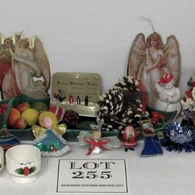Misc Christmas Lot Angel on Ornament Stand, Lefton Candy Dish