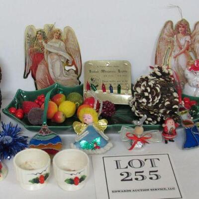 Misc Christmas Lot Angel on Ornament Stand, Lefton Candy Dish