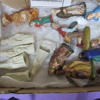 Lot of Vintage Misc Nativity Figures, Various Dates and Makers