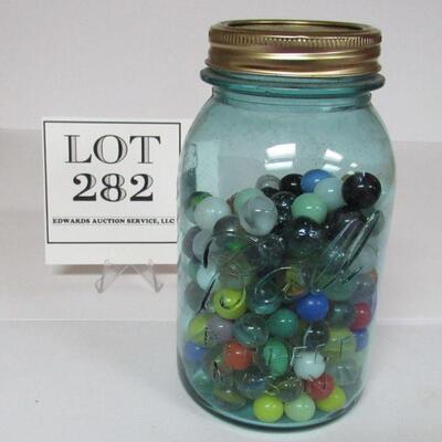 Blue Ball Jar of Marbles