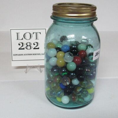 Blue Ball Jar of Marbles