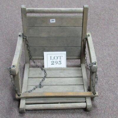 Antique Child's Wood and Chain Swing