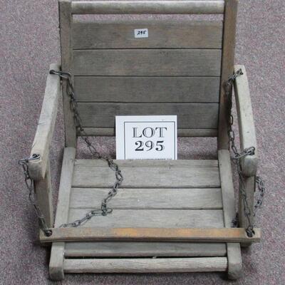Antique Child's Wood and Chain Swing