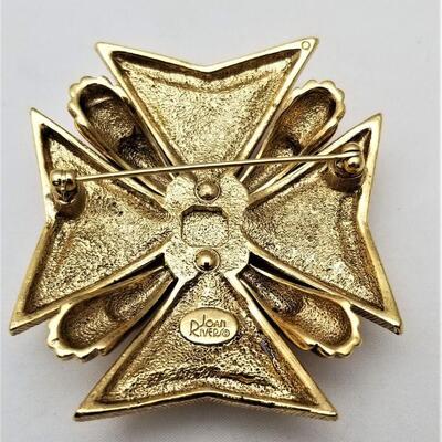 Lot #113  Joan Rivers Collection Maltese Cross Set with Rhinestones & Faceted faux Citrine