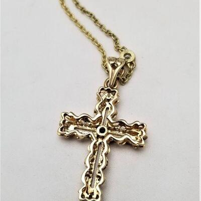 Lot #118  Baroque Style necklace - gold plated over Sterling, with Cross