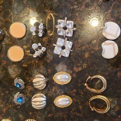 30 Pairs Earring Lot, Including 2 Pairs that are Sterling Silver