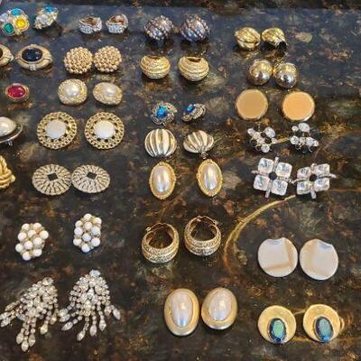 30 Pairs Earring Lot, Including 2 Pairs that are Sterling Silver
