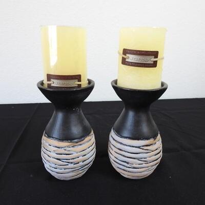 Candle holders with candles
