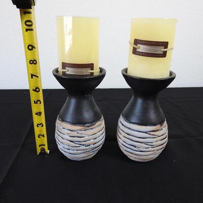 Candle holders with candles
