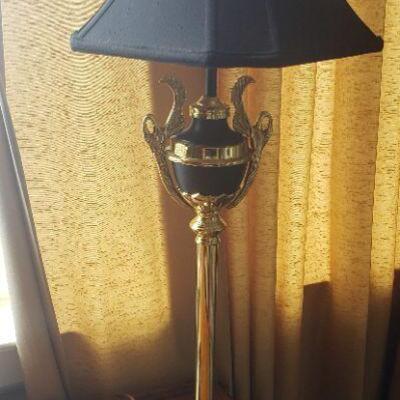 Black and Gold Lamp with Letter Opener, 33 H