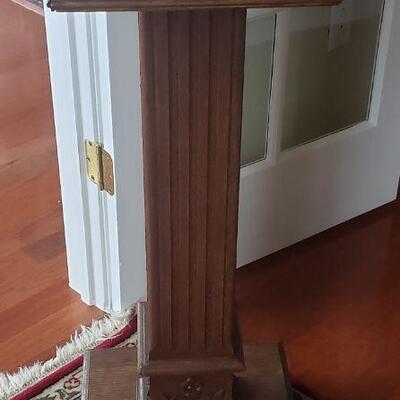 Vintage Wood Plant Stand, 36H x 14W