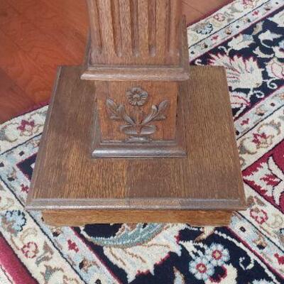Vintage Wood Plant Stand, 36H x 14W
