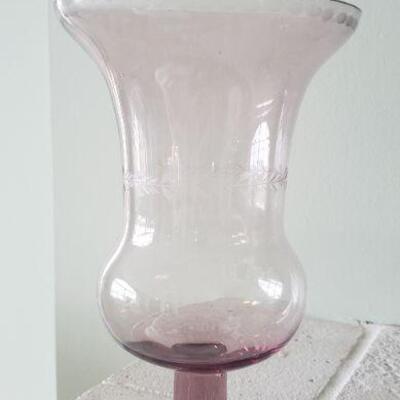 2 Pink Glass Vases