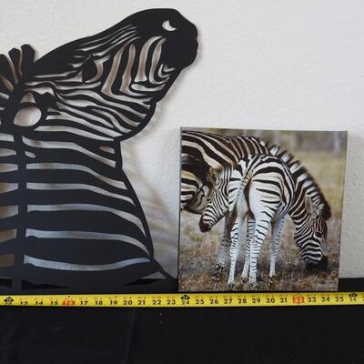 Metal zebra head, Global artwork 