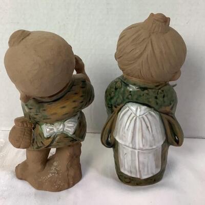 2181 Pair of Mid Century Tokyo Imports Clay Children Figurines