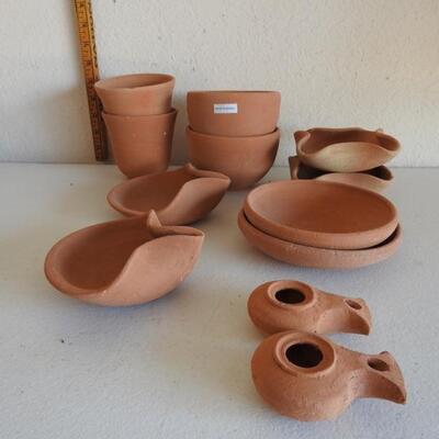 Clay Oil Lamps, bowls> Made in Isreal