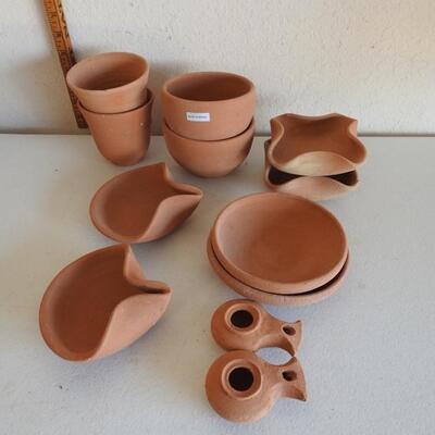 Clay Oil Lamps, bowls> Made in Isreal