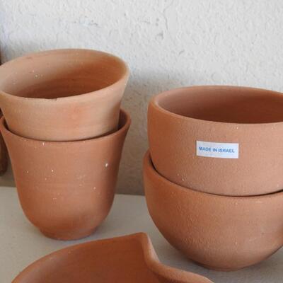 Clay Oil Lamps, bowls> Made in Isreal