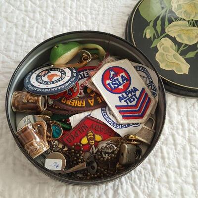 Vintage Tin of Assorted Finds