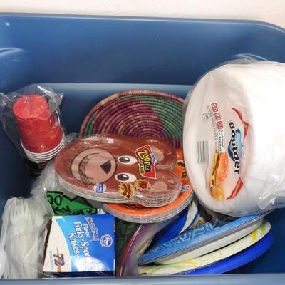 Paper goods,  untensil basket