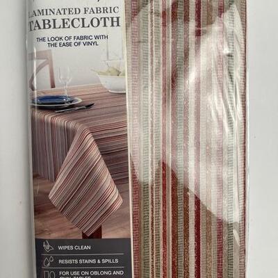 Textured Stripes Laminated Table Cloth 60