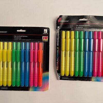 20 Retractable Highlighters (2 Packs of 10)