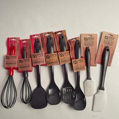 Natural Home Molded Bamboo Kitchen Utensils Lots (8 pieces)