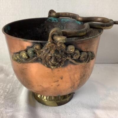2198 Hammered Copper and Brass Pail 