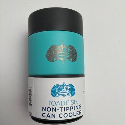 Teal Toadfish Non Tipping Can Cooler 