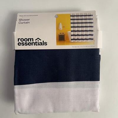 Room Essentials Navy/White Shower Curtain 