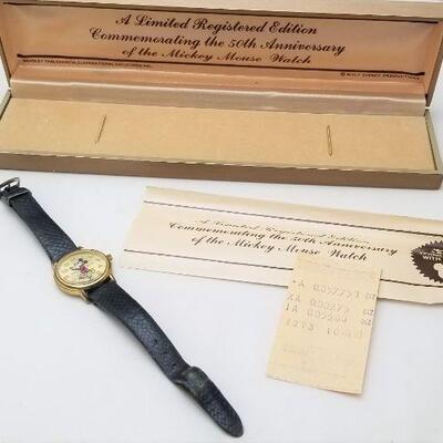 Lot #121  Limited Edition Mickey Mouse Watch in original Case - 50th anniversary