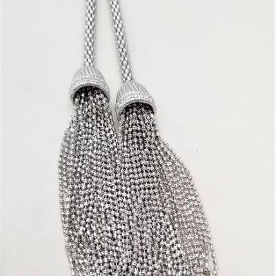 Lot #126  Beautiful Tassel style necklace  - Sterling Silver set with CZs